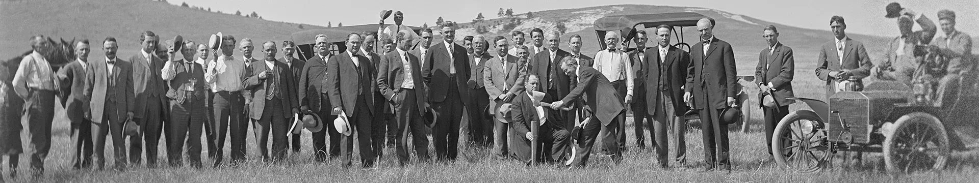 Large group of people at a groundbreaking ceremony